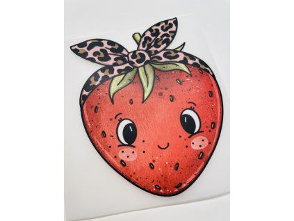 Nažehlovačka na oblečenie - Štýlová jahôdka Š12cm x D15cm