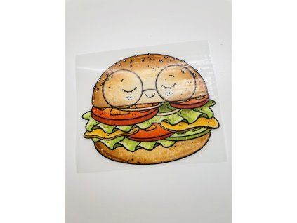Nažehlovačka na oblečenie - Zeleninový burger Š14cm x D12cm