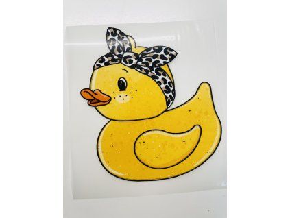Nažehlovačka na oblečení - Stylová kačenka Š15cm x D16cm