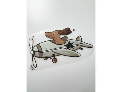 Nažehlovačka na oblečenie - Psík letec 1, Š19cm x D11cm