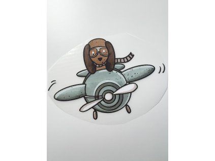 Nažehlovačka na oblečenie - Psík letec 2, Š18cm x D13cm