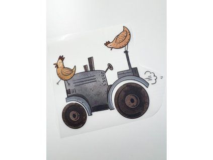 Nažehlovačka na oblečenie - Farmárske šťastie /traktor/ Š21cm x D18cm