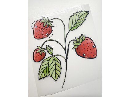 Nažehlovačka na oblečenie - Lesné jahôdky Š12cm x D14cm