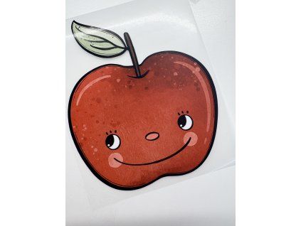 Nažehlovačka na oblečení - Usměvavé jablíčko Š12cm x D14cm