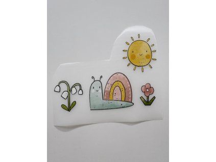 Nažehlovačka - Šnek, slunce a kvítky