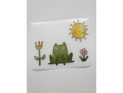 Nažehlovačka - Žabka, slnko a kvietky